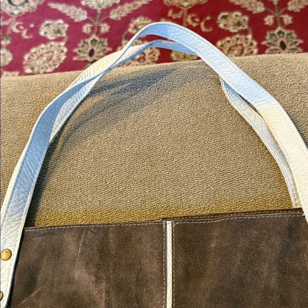 Unbranded Handmade Suede and Leather Tote Bag Purse (TD)